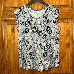 LOFT Floral Cap Sleeve T